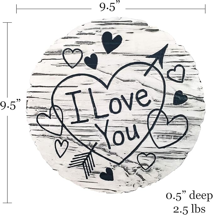 Spoontiques - Garden Décor - I Love You Stepping Stone - Decorative Stone for Garden