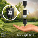 Rain Chains Direct - Square Link Rain Chain - 8.5 FT - Durable Black Powder-Coated Aluminum - Premium Rain Chains for Gutters