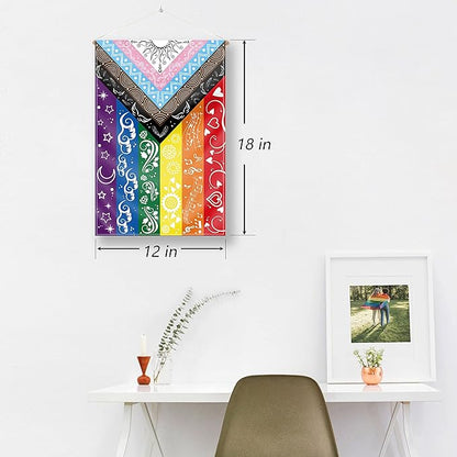 Pride Flag LGBTQ Small Yard Flag bisexual Gay Transgender Inclusive Progress Garden Rainbow Flag 12x18in Double Side, Original Design Cute Print Pattern