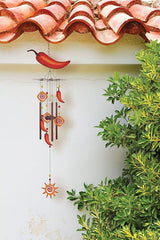 Sunset Vista Designs Southwest Collection - Large Rustic Metal Wind Chime, Chile Pepper