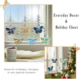 HDCRYSTALGIFTS 6PCS Crystal Butterfly Suncatchers for Window Hanging Ornaments, Rainbow Maker Sun Catchers Indoor Window Wedding Garden Home Decor Glass Ornaments for Christmas Tree Gifts