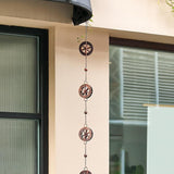 5.7 FT Water Wheel Rain Chains for Outside Bronze Rain Chain for Gutters Garden Decorative Rain Catche Chain Downspout