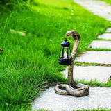 Solar Garden Outdoor Statues Snake with Solar Lights Outdoor Chrismtas Decorations - Lawn Decor Snake Statue for Patio, Balcony, Yard Ornament - Unique Housewarming Gifts (Bronze Colored)