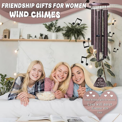 Best Friend Birthday Gifts for Women/Men Wind Chimes 32", Friendship/Bestie Gifts for Women, Long Distance/Mothers/Valentines Day/Christmas/Graduation Gift for Best Friend/Bff/Soul Sister/Bestie
