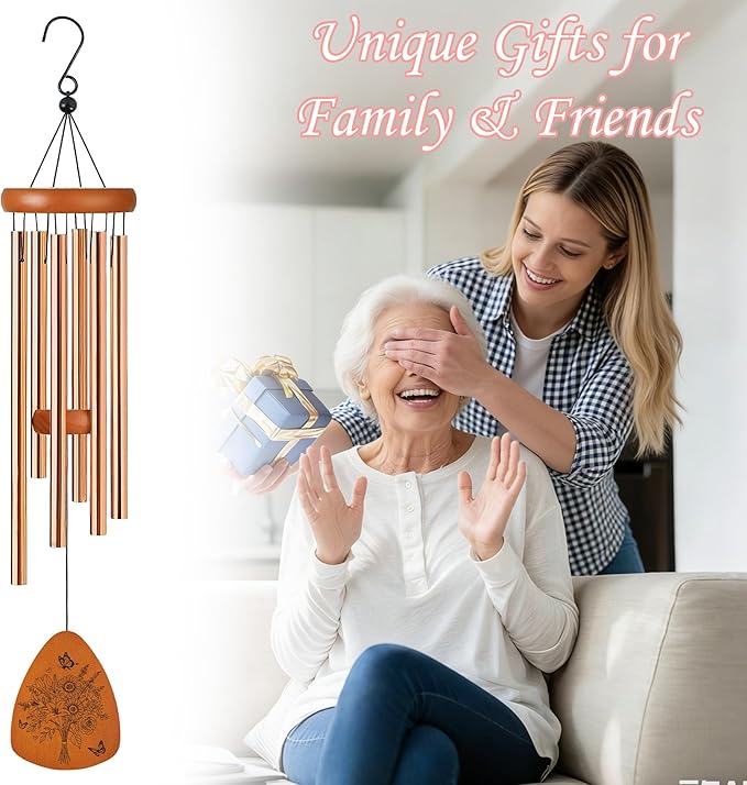 Nana Wind Chimes for Outside, Gifts for Nana Windchimes Outdoors for Patio Porch Garden Yard Hanging, Mothers Day Birthday Gifts for Nanas Grandma from Grandkids