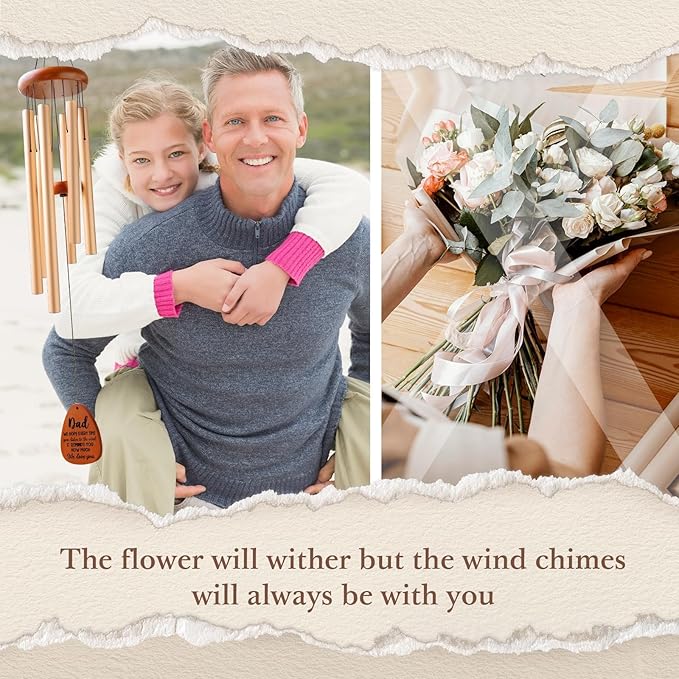 Gifts for Dad, Dad Wind Chimes, Best Gift for Dad, Birthday Gifts for Father from Daughter Son, Present for Dad, Father, Husband, Men, Dad Gift Ideas for Father's Day Thanksgiving Christmas-Large 36''