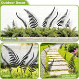 KODIBO 7-Pack Garden Stakes, Black Metal Fern Leaf for Indoor & Outdoor Potted Plants, Metal Flowers for Outside, Decorative Outdoor Statues, Minimalist Garden Decorations Yard Ornaments Spring Decor
