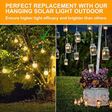 MAXvolador 12-Pack Hanging Solar Lights, Decorative Cracked Glass Ball Light, Solar Powered Waterproof Globe Lighting for Garden, Tree(Warm White)