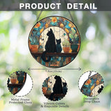 Black Cat Book Lovers Stained Glass Window Hanging, Book Lovers Reader Gifts Suncatchers Sun Catchers Indoor Window Glass Wall Art Decorations, Black Cat Gifts for Women, 7.9x7.9in, Patio