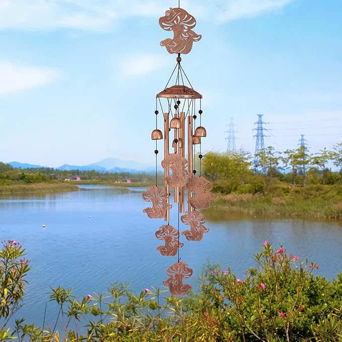 GDNSFIT Mushroom Wind Chimes for Outside, Metal Windchimes Outdoors, Mushroom Gifts for Women/Men, Memorial/Birthday Gifts, Garden Decor for Outside, Patio or Yard, Durable Chimes for Outdoors