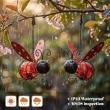 Calenzana Red Ladybug Outdoor Solar Garden Light, Waterpoof Hanging Solar Light for Yard Patio Backyard Porch, Gifts for Women Mom Grandma