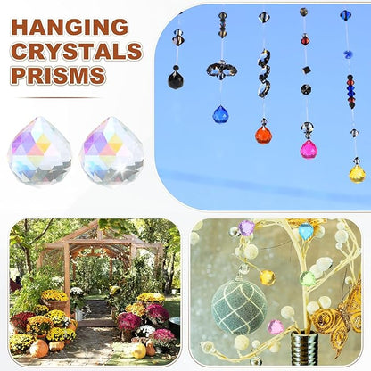 M METERXITY 20-Pack Crystal Ball Prisms, 24mm/0.94 Inch Chandelier Pendant Maker Hanging Crystals Chandelier Prisms for Home/Windows/Garden/DIY Decoration[Vibrant Colors]