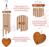 Mothers Day Sister Gift, Sisters Forever Quote Wind Chimes for Outside, Floral Heart Design Windchime for Home Garden Patio Yard Decor