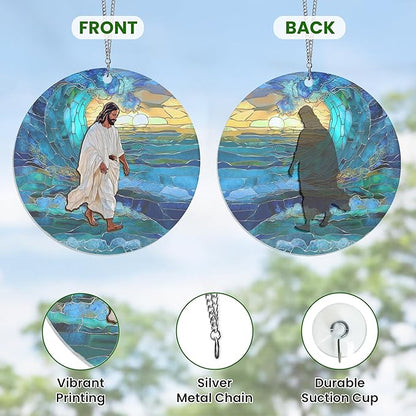 AXIARA Christian Gifts for Women Faith - Double Layered Window Suncatcher Hanging Decorations 12 in - Catholic Religious Gifts for Women, Christian Home Decor