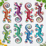 8 Pcs Metal Gecko Wall Art Outdoor Decor Metal Lizards Wall Decor Lizard 4.2 * 8.5 Inch Suitable for Hanging in Yard Garden Patio Fence Home, Idea Gifts for Mom Father Friends