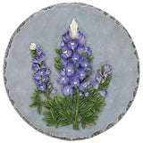 Magnolia Garden 12-Inch Sculpted Bluebonnet Decorative Stepping Stone – 3D Wildflower Resin Garden Walkway Tile – Vibrant Purple & Blue Floral Outdoor Accent