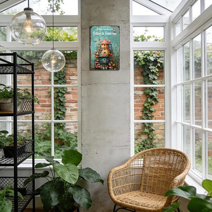Garden Signs for Outside To Plant A Garden Is To Believe In Tomorrow, Funny Metal Signs for Home Garden Patio Yard, Retro Gardening Gifts for Women, Wall Decor 12" x 8"