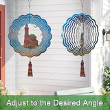 Lighthouse Wind Spinner,Metal Wind Spinners for Outdoor,3D Double Sided Hanging Beach Decor for Indoor,Outdoor,Unique Gifts for Women