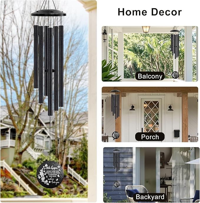 Memorial Wind Chimes for Loss of Loved One - 36'' Outside Sympathy Wind Chimes Gifts for Loss of Loved One, Windchimes in Memory of Loved One, Home Outdoor Garden Porch Patio Decor