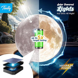 TIALLY Full Moon Floating Pool Lights Solar Powered - 14" Inflatable PVC Light Up Pool Balls for Swimming Pool, Solar Pool Lights that Float, Pool Owners (2 Pack)