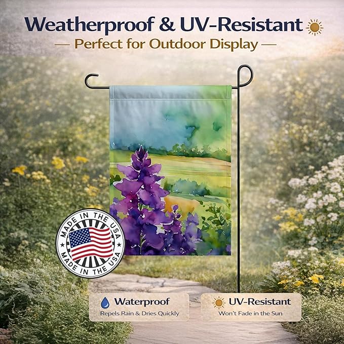 Caroline's Treasures New Jersey Violet in Watercolor Garden Flag Mailbox Flag Decorative Yard Flag Banner Outside Patio Artwork Yard Flower Beds, Garden Size, Multicolor