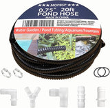 Corrugated Pond Tubing - Flexible, Kinkproof, Reinforced PVC Hose for Water Gardens, Pumps, Waterfalls & Aquaculture (20 Feet Black, 3/4 Inch)