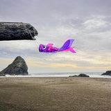 In the Breeze 5222 — 15-inch Lavender Damsel Fish Windsock — Colorful Purple Fishsock Hanging Garden Decor with Detailed Printed Graphics