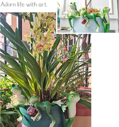 Cute Hanging Frog Garden Ornament – Relaxing Frogs Sculpture Outdoor Statue for Indoor Plant Pots or Garden Decoration,Outdoor Yard or Patio Decor.