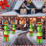 Yookeer 2 Pcs Large Candy Christmas Metal Yard Stakes Signs 29.9 Inch Lime Green Lollipop Peppermint Christmas Outdoor Decorations Lawn Signs with Stakes Colorful Xmas Decor for Front Door Garden