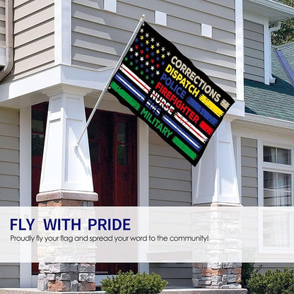 No One Fights Alone Flag 3 X 5 Ft Polyester with Brass Grommets For Lawn Patio Yard Garden Home Outdoor Decor Fade Resistant Banner