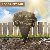 Double Sided Yard Sign,Clean Up After Your Dog Sign,14”X10” No Poop Signs For Lawn No Pooping Dog Signs For Yard With Integrated Stake,Easy Mounting,Outdoor Use(1PACK-Clean Up After Your Dog)