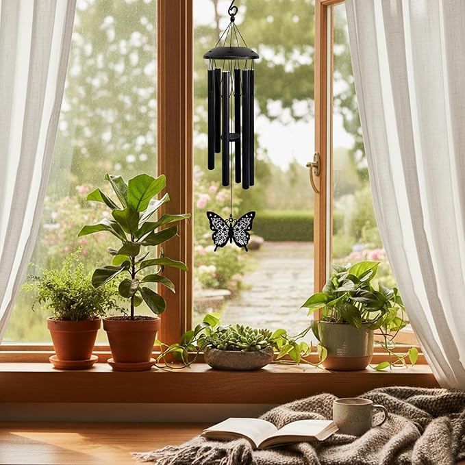 Wind Chimes for Mom - Birthday Gift from Daughter or Son, Perfect for Mother's Day, Christmas, Valentine's, Thanksgiving | Soothing Wind Bell, Gift for Mom Who Has Everything (Butterfly 2)