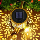 Solar Lights Garden Decor, Waterproof Solar Watering Can with Butterfly Garden Stakes, Outdoor Light with Cascading Lights for Yard Art Outside Patio Lawn Porch, Birthday Gift for Mom Women
