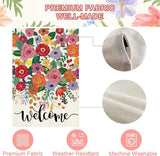 Baccessor Spring Summer Welcome House Flag Double Sided 28x40 Inch Burlap,Floral Flowers Large Garden Flag Porch Patio Front Entry Yard Seasonal Farmhouse Outside Outdoor Decor