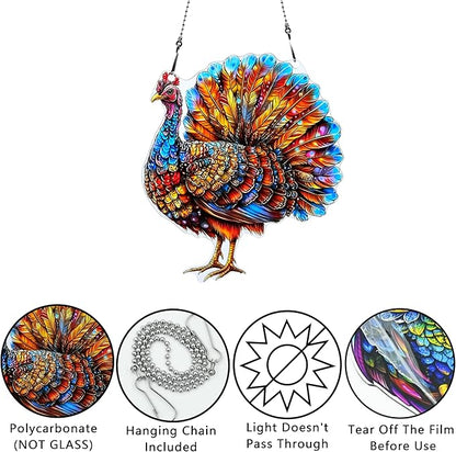 Thanksgiving Turkey Ornaments Colorful Window Hanging Decorations Home Wall Decor for Indoor Outdoor