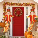 2 Pcs Fall Thanksgiving Scarecrows Windsocks Decoration 40'' Vintage WindSocks for Thanksgiving Decorations Outdoor Hanging Scarecrow for Farmhouse Home Yard Window Party Decor(Autumn)