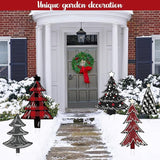 5 PCS Christmas Tree Yard Signs - Outdoor Lawn Sign Decorations with Stakes for Xmas Winter Party Porch Lawn Walkway Decor