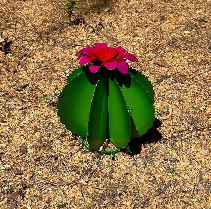 Decorative Metal Round Myrtle Cactus - Garden Art