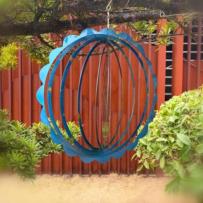Sun and Moon Wind Spinner Outdoor Mental Kinetic Wind Spinner for Garden Yard Décor Sun and Moon Gifts for Women/Men Hanging Lawn Ornaments Wind Sculpture with 3D Visual Effect