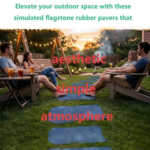 3 Pcs Stake Down Stepping Stones Outdoor Outdoor Non Slip Garden Walkway Stones,for Yard Lawn Patio Pathway Recycled Rubber Stepping Stones