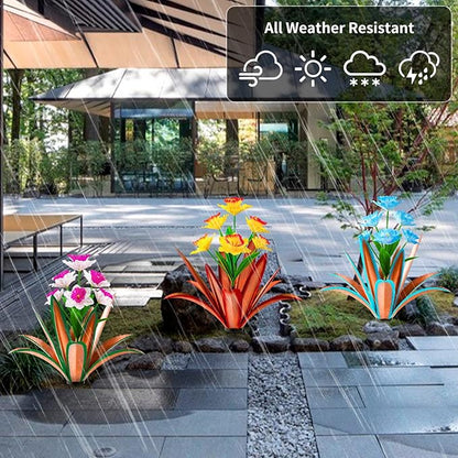 TOMBABY Huge Metal Agave Plants Outdoor Decoration Outdoor Garden Decorated with Flowers Mexican Yard Art Plant Garden Gift (red 1 Pack)