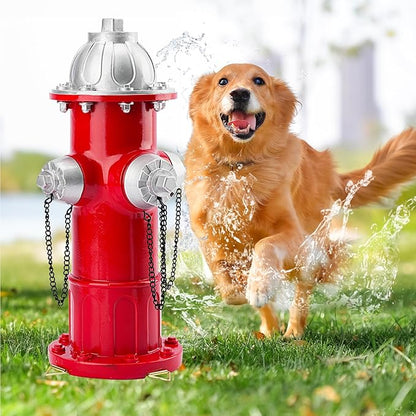 Realistic Resin Fire Hydrant Statue for Potty Training Dogs - Dog Fire Hydrant Pee Post, Weather-Resistant Garden Decor,Outdoor Garden & Lawn Ornament (Suitable for Any Size Dogs;21In;Silver)