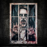 Halloween Window Decorations Scary Vampire Ghost, Halloween Party Hanging Decor Blood Spooky Theme Poster for Outdoor Indoor Door Yard Porch Wall Holiday, 32" x 47"