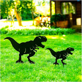 Dinosaur Metal Garden Stakes Decorative Dinosaur Gifts for Adults/Men/Women,Black Silhouette Statues for Yard Art,Outdoor Decor,Outside,Patio,Lawn Ornaments,Garden Decorations
