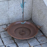 HOUYANG 12.4" Rain Chain Basin,Replacement for Standard Rain Chain Anchor,Metal Rain Chain Bowl,Outdoor Garden Yard Decor