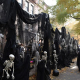 80 x 400 Halloween Decorations Creepy Cloth Indoor Outdoor, Scary Gauze Halloween Party Decorations, Spooky Home Decor Supplies for Table Tree Garden Doorway Haunted House Yard Skeleton (1PCS White)
