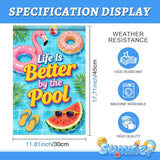 BlissYard Life Is Better By The Pool Garden Flag 12x18 Double Sided Vertical Outdoor Summer Poolside Decor Flamingo Donut Float Tropical Yard Lawn Patio Banner