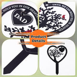 BUoonyer Stake Graves Cemetery Decorations - Dad Metal Memorial Grave Markers, Father Heart Graveyard Sympathy Plaque, Cardinal Remembrance Graveside Burial Decor Sign for Outside Outdoor Yard Garden