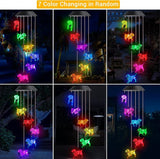 Toodour Solar Wind Chime, Color Changing Wind Chimes Dog, LED Decorative Mobile, Gifts for Mom Grandma, Waterproof Outdoor Decorative Lights for Garden, Patio, Yard, Window Outdoor Decor