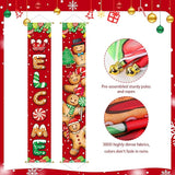 Ivenf Christmas Decorations Outdoor Yard: Cute Gingerbread Man Front Porch Sign Set, Hanging Red Brown Welcome Door Banner Xmas Decorations for Home, Wall Front Door Yard Garage Indoor Outdoor Décor
